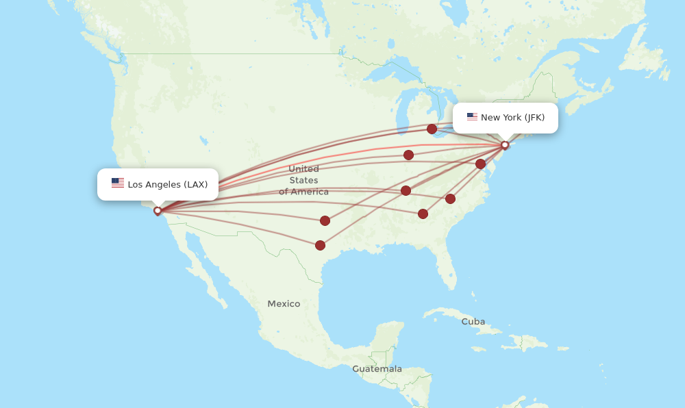 JFK LAX connecting flights