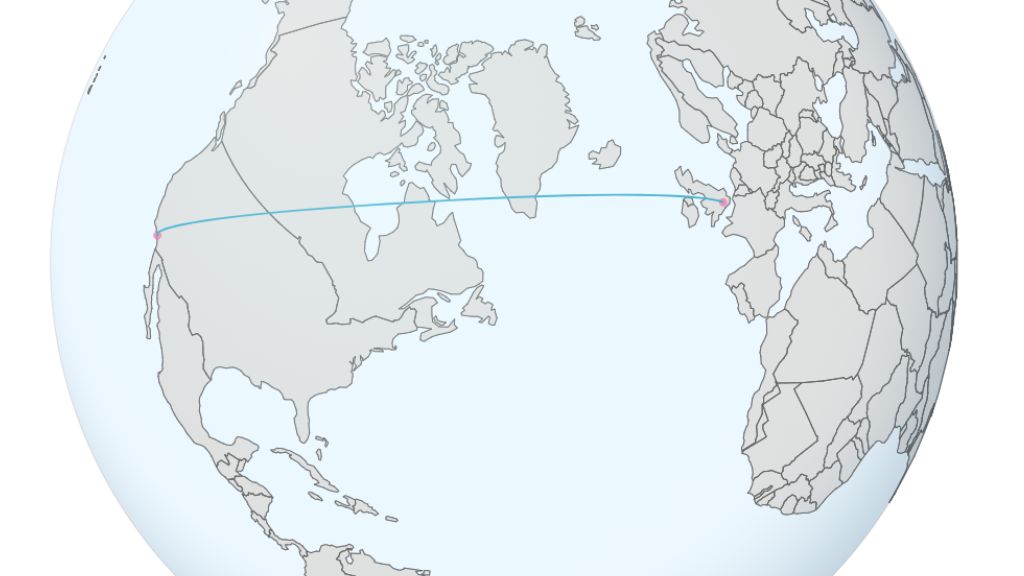 great circle route london los angeles